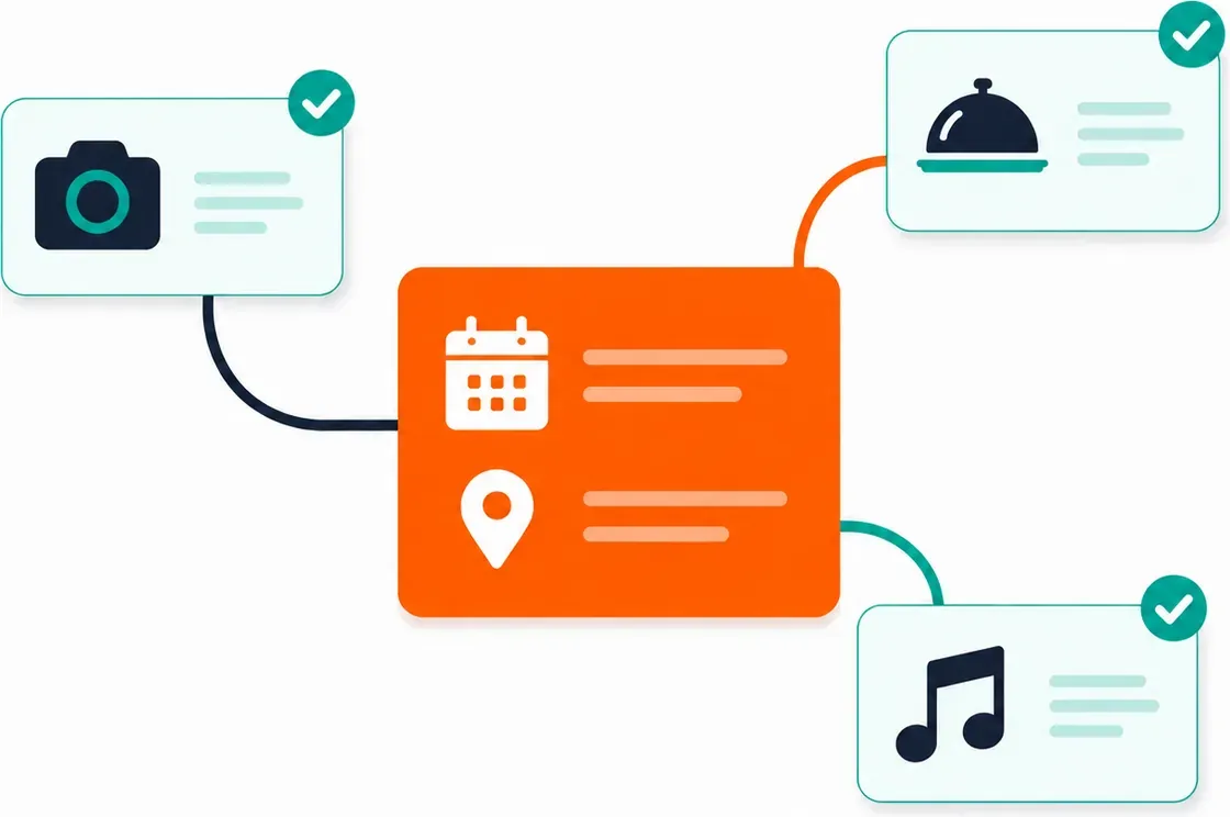 Event request matched with several relevant vendor services